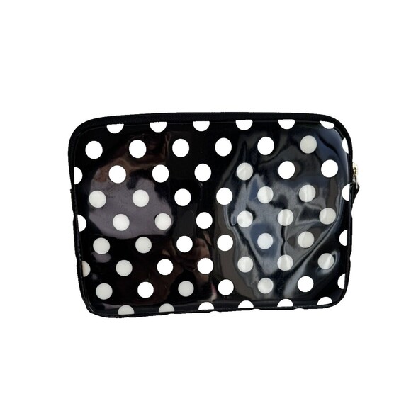 Kate Spade New York Tablet Case Travel Bag Black And White Polka Dot - Picture 2 of 6